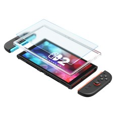 JOYTRON 任天堂 Switch 2 9H鋼化玻璃 高畫質 霧面 AG 防指紋 保護膜 + 輔助器 + 清潔組, 透明, 1個, SW2-FILM06