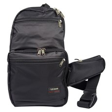 YESON 永生牌 斜肩包 7306 輕巧耐磨 多層收納 時尚百搭, 1個, 黑色