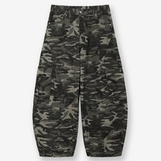 제이에이치스타일 남성용 카모 커브드 벌룬 절개 카고 와이드 팬츠 DOROK607