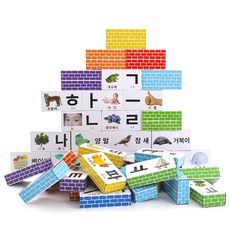 Edu play 韓文紙磚積木 中型 50片, 混合色
