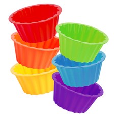 실리만 국내생산 실리콘 머핀 빵틀 중 6p WSK571, 혼합색상, 1개