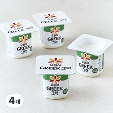 요플레 그릭 달지 않은 플레인, 80g, 16개