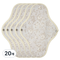 WIZLLY 布衛生棉 灰色花朵, 1入, 20個, 大型