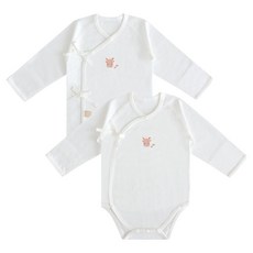 베이비앤아이 유아용 자수 여름 배냇저고리 슈트 2종 세트