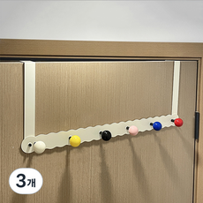 Mondspot 五彩繽紛堅固免打孔縫隙門後掛鉤 衣架掛鉤 6入 YY57554, 白色, 3個