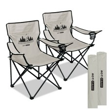 ROTICAMP 輕量折疊式攜帶型露營椅, 棕褐色, 2張