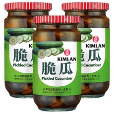 金蘭脆瓜 嚴選新鮮花瓜 無添加防腐劑、色素、味精, 396g, 3罐