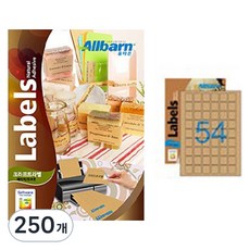 올바른 크라프트라벨 레이저 잉크젯공용, 54칸, 250개