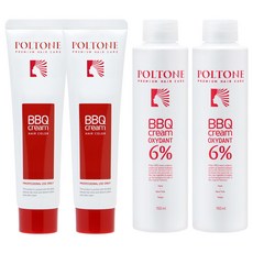 폴톤 BBQ 크림 150ml + 옥시던트 6% 산화제 150ml 세트, 7GR 새치를 위한 적빛 밝은 황갈색, 2개