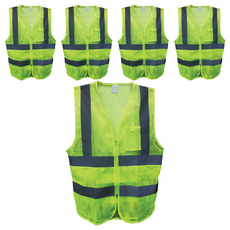 GUARDMAN 工地作業用螢光安全背心, 5個, 黃色