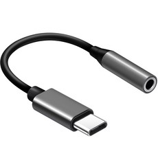 홈플래닛 C타입 to 3.5mm 이어폰 변환 젠더, 블랙, 1개, 13cm