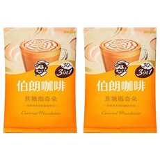 金車 MR.BROWN 伯朗咖啡 焦糖瑪奇朵 三合一, 15g, 30包, 2袋