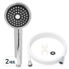 제일바스 아쿠아 샤워헤드 + PVC 줄 1.5m 세트, 2개, 화이트