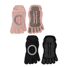 Begin to all 寬帶全趾防滑腳趾瑜珈皮拉提斯襪 2件組