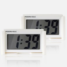 모던홀릭 미니 꼬마 탁상시계 2p, 화이트