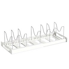 Lifely 可調節平底鍋整理架, 白色, 1個, 7層