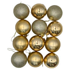 亮霧粉球 12入, 金色, 1組