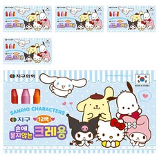 GLOBE CHEMICAL 三麗鷗不沾手蠟筆, 5個, 12 種顏色