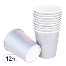 파티팡 메탈릭 파티컵 홀로그램 실버 240ml, 10개입, 12개