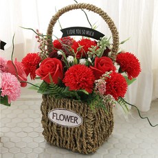 JOART 康乃馨Gracias方形花籃, 紅色