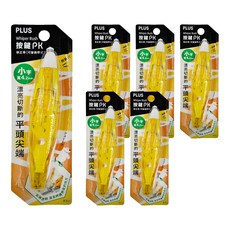 PLUS 普樂士 按鍵PK修正帶, 筆型設計 迷你滾輪尖端 雙向功能, 4.2mm寬 長度6M, 6個