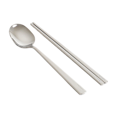 Takgaon 兒童湯匙筷子組, 1套, 湯匙 + 筷子, 銀色