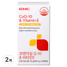 GNC 코엔자임 Q 10 & 비타민E, 2개, 60정