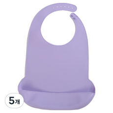 소울리치 튼튼하고 편리한 성인용 턱받이 XL 35.5 x 52 cm, 퍼플, 5개