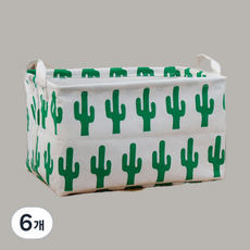 全高面料方形服裝書化妝品收納籃, 10 翡翠仙人掌, 6個