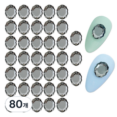 메이브라운 네일 대용량 미러스톤 8 x 10 mm, 블랙, 80개