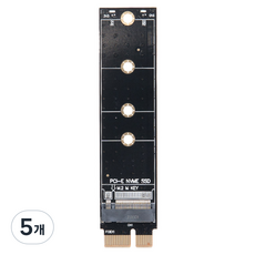 컴스 PCI Express 변환 컨버터 M.2 NVME SSD KEY M to PCI-E 1x 변환 카드 일자형 SW522, 5개