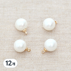 해피베어스 퓨어 진주 단추 10mm 4p, 혼합 색상, 12개