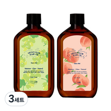 씨에프씨랩 아르간 글로우 헤어오일 그린그레이프+러브피치, 3세트, 110ml