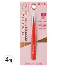 Metulli 高級精密型鑷子, 4個, 亮粉紅色