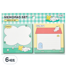 모던하우스 버터샵 버터군 밀크캣 메모지 2종 50p 세트, 클로버 하우스, 6세트