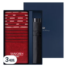 송월타월 샤보렌 멀티 스포츠 16수 코마사 + SW 3단 컬러 무지 우산 선물세트, 3세트