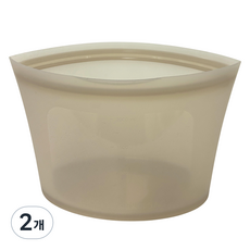 맘편안 실리콘 지퍼백 샌드베이지 2000ml, 단품, 2개
