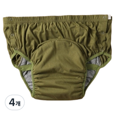지니상사 성인용 환자용 샘방지 안심 팬티 기저귀 커버 카키그린, 2XL, 1개입, 4개