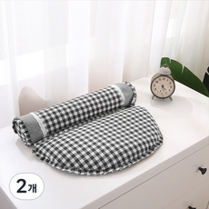 순잠 탈부착과 세탁이 쉬운 메밀껍질 가득 메밀베개, 블랙, 2개