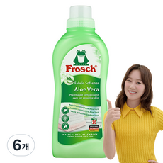 Frosch 德國小綠蛙 衣物柔軟精 蘆薈 正裝, 6個, 750ml