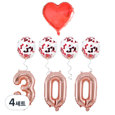 派對秀銀箔 300 天派對周年紀念氣球套裝, 混色, 4組