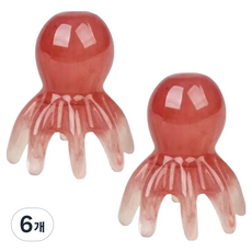 휴올리 두피 머리 지압 괄사 마사지기, 6개, 핑크