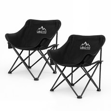 Leto 折疊式舒適寬版露營椅, 黑色, 2個