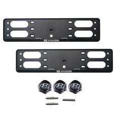 CARTEM 現代Mobis正品車牌框 2入 + 螺絲組, 1組, 黑色