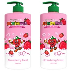 Funny Pia 兒童多合一沐浴洗髮乳 草莓味, 1L, 2瓶