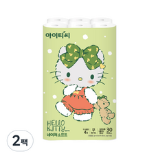 韓國 ITC ITC Hello Kitty Nature Soft 4層衛生紙 20m, 30入, 2個