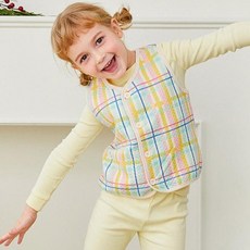 milkmilelolo 兒童保暖格紋睡眠背心