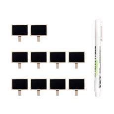 Good Esther 園藝黑板迷你夾 10p + 白色筆 1p, 單一顏色