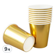 메탈릭 파티컵 골드 240ml, 10개입, 9개