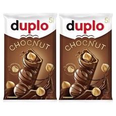 DUPLO 費列羅 巧克力堅果牛奶巧克力棒 5入, 130g, 2個